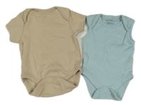 2x body - světlemodré + hnědé