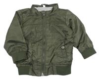 Khaki šušťáková jarná bunda s nápisom Zeeman
