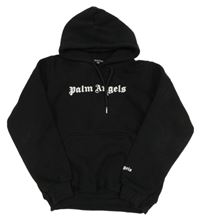 Čierna mikina s nápisom a kapucňou Palm Angels