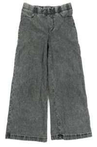 Tmavošedé široké tregíny riflového vzhledu H&M