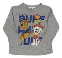 Sivé melírované tričko s Paw Patrol Nickelodeon