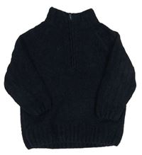 Tmavomodrý sveter so stojačikom M&Co.
