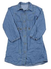 Modré ľahké rifľové prepínaci košeľové šaty Nutmeg