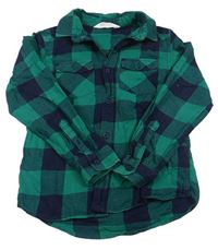 Tmavozeleno-tmavomodrá kostkovaná košile H&M