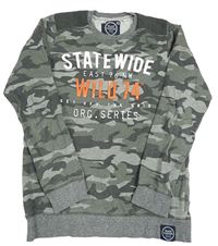 Šedo-khaki army mikina s nápisem C&A