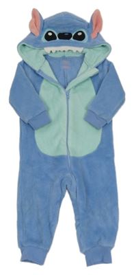 Svetlomodrá plyšová kombinéza s kapucí - Stitch Disney
