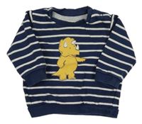 Tmavomodro-bílá pruhovaná mikina s dinem M&S