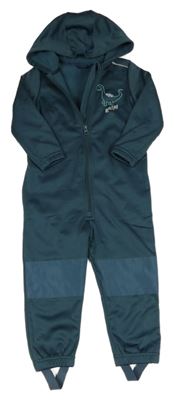 Petrolejová softshellová kombinéza s dinem a kapucí Lupilu