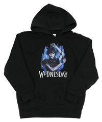Černá mikina s Wednesday a kapucí