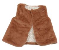 Staroružová kožušinová podšitá vesta dunnes