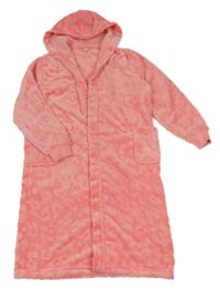 Ružový plyšový župan s kapucňou C&A