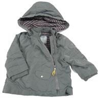 Šedá šusťáková jarní bunda s kapucí Vertbaudet