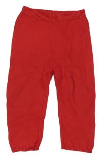 Červené pletené tepláky