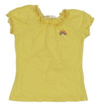 Žlté tričko s dúhou kids