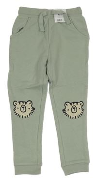 Nové - zelené tepláky s medvědy George