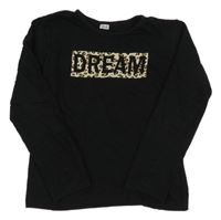 Čierne tričko s nápisom