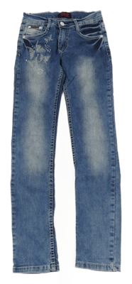 Modré skinny rifle s motýlikmi a kamínky - Dolce&Gabbana