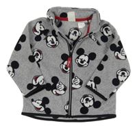 Sivá fleecová prepínaci mikina s Mickeym H&M