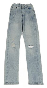 Svetlomodré melírované skinny rifle s dierami H&M