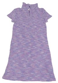 Fialové melírované úpletové šaty H&M