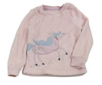 Ružová plyšová mikina s jednorožcom