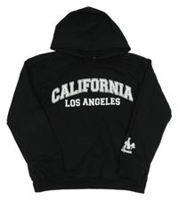 Čierna mikina s nápisom a kapucňou