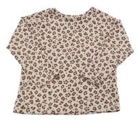 Světlerůžovo-hnědé triko s leopardím vzorem Matalan