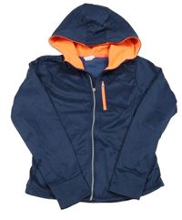 Tmavomodrá propínací thermo mikina s kapucí H&M