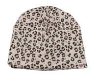Světlerůžovo-tmavošedá čepice s leopardím vzorem H&M