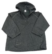 Sivo-čierna vzorovaná šušťáková jarná bunda s kapucňou Tu