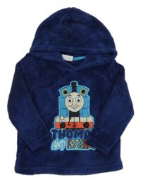 Tmavomodrá plyšová mikina s mašinkou Tomášem a kapucňou Matalan