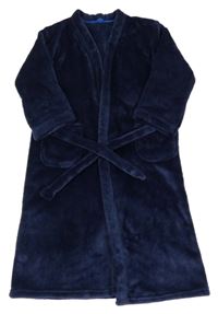 Tmavomodrý plyšový župan 