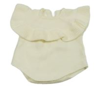 Smotanové svetrové body s volánikom Shein