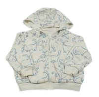 Bielo-svetlomodrá prepínaci mikina s diny a kapucňou M&S