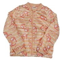 Metruňkovo-bílá pruhovaná saténová propínací mikina s brýlemi 