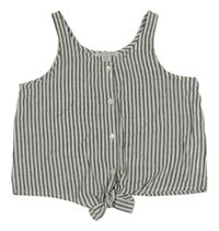 Bielo-čierny pruhovaný crop top Primark