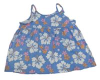 Světlemodro-bielo-farebný kvetovaný top H&M
