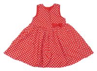 Červeno-biele bodkovaná é šaty s mašlou H&M
