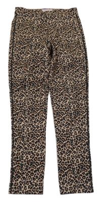 Béžovo-čierne tregíny s leopardím vzorom Vingino