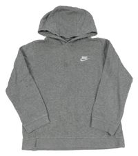 Sivá mikina s logom a kapucňou Nike