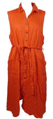 Dámské červené košilové midi šaty s páskem TU 