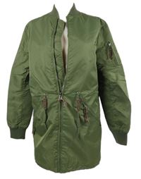 Dámský khaki šusťákový jarní kabát 