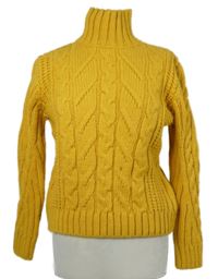 Dámský okrový vzorovaný svetrový rolák M&S