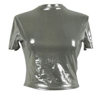 Dámské stříbrné crop tričko 