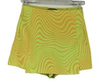Nové - Dámska limetkovo-oranžová vzorovaná skort sukňa Primark