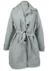 Dámský šedý šusťákový jarní kabát s páskem M&S