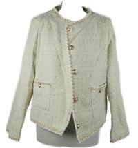 Dámsky béžový trblietavý pletený blejzer