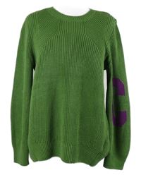 Dámsky zelený sveter s nápisom Oui
