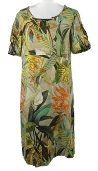 Dámské béžovo-barevné květované šaty 