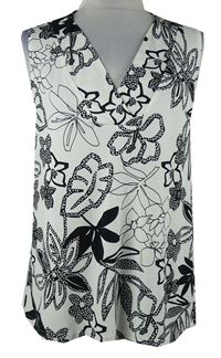 Dámská bílo-černá květovaná halenka Next 